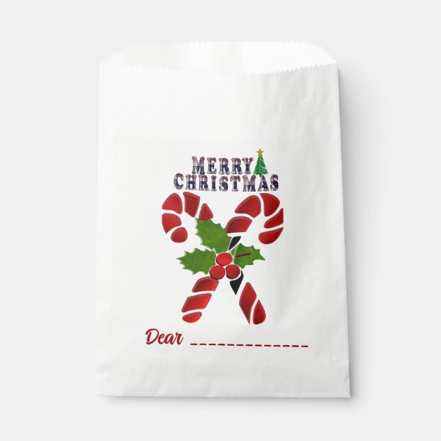 Candy Cane  Favour Bag (Front)