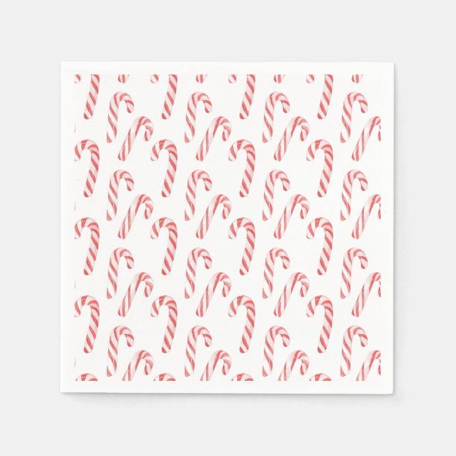 Candy Cane Festive Christmas Napkin (Front)