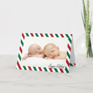Candy Cane First Christmas Photo Greeting Card