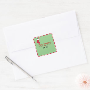 Candy Cane Frame TEMPLATE Square Sticker