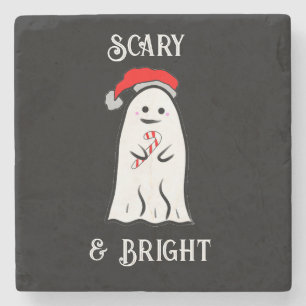 Candy Cane Ghost Stone Coaster
