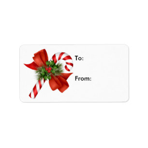 Candy Cane Gift Tag - Label