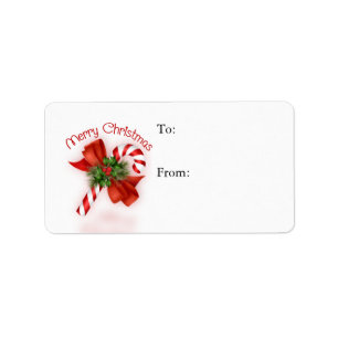 Candy Cane Gift Tag - Label