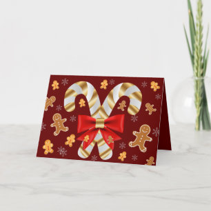 Candy Cane Gingerbread Man Card