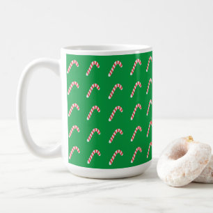 Candy Cane Green Cute Simple Christmas Holiday Coffee Mug