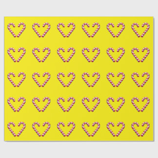 candy cane hart  wrapping paper