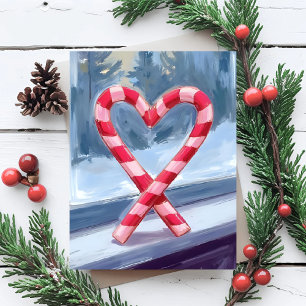 Candy Cane Heart Christmas Holiday Card