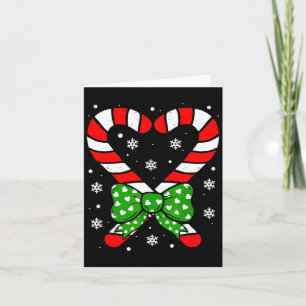 Candy Cane Heart Coquette Bow Christmas Toddler Ki Card