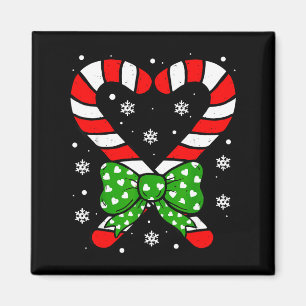 Candy Cane Heart Coquette Bow Christmas Toddler Ki Magnet