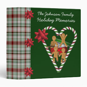 Candy Cane Heart Holiday Personalized Binder