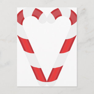 candy cane heart postcard