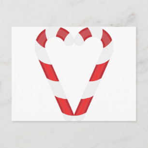 candy cane heart postcard