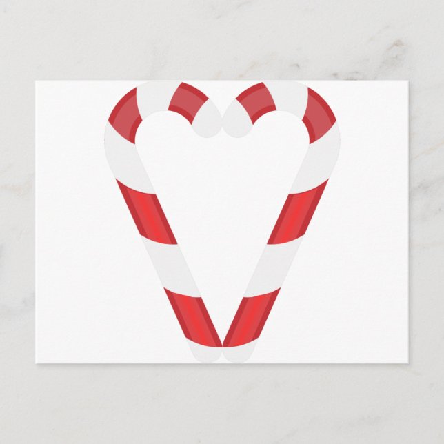 candy cane heart postcard (Front)
