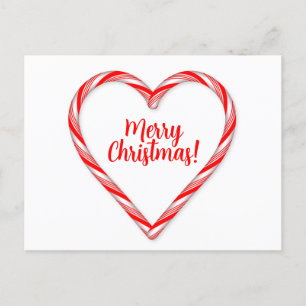 Candy Cane Heart Postcard