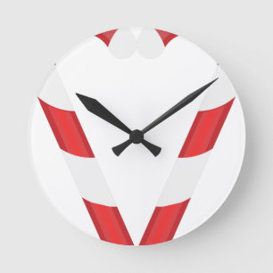 candy cane heart round clock