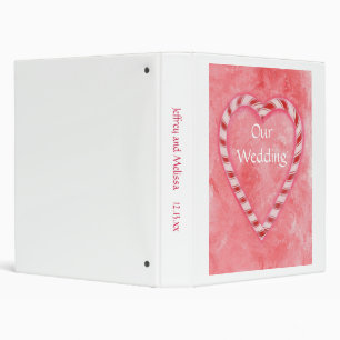 Candy Cane Heart Wedding Keepsakes Binder