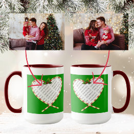 Candy Cane Heart Your Photo Mug