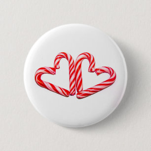 Candy cane hearts 2 inch round button