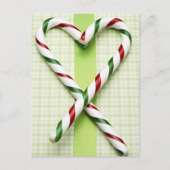 Candy Cane Hearts Postcard (Front)
