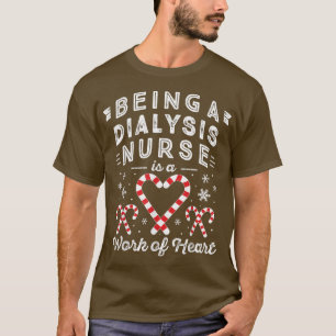 Candy Cane HeartWomen Nephrology Christmas Dialysi T-Shirt