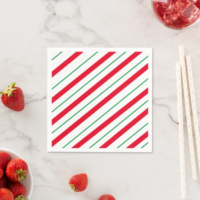 Candy Cane Holiday Christmas Napkin (Insitu)