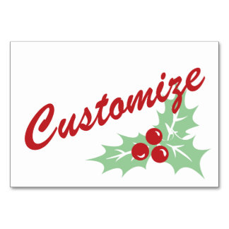 Candy Cane Holly | Retro Custom Table Card