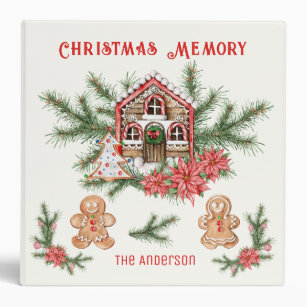 Candy Cane House, Gingerbread man Poinsettia Pine Binder