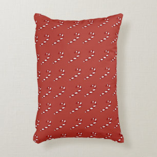 Candy cane illustration accent pillow