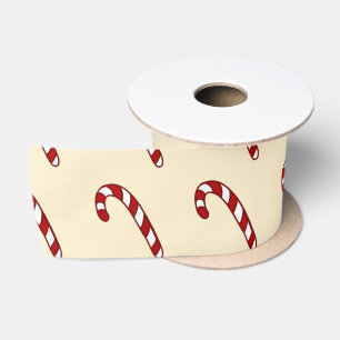 Candy cane illustration satin ribbon