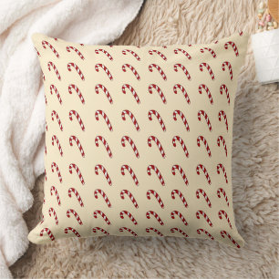 Candy cane illustration throw pillow
