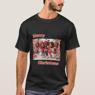 Candy Cane Lane African American Christmas Selfie  T-Shirt