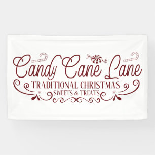 Candy Cane Lane Traditional sweets North Pole Banner