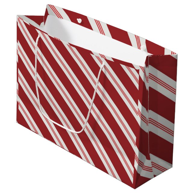 Candy Cane Large Gift Bag (Front Angled)