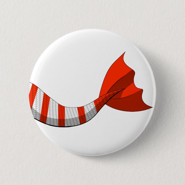 Candy Cane Mermaid Tail V2 2 Inch Round Button (Front)