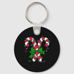 Candy Cane Merry And Bright Christmas Lights Men W Keychain