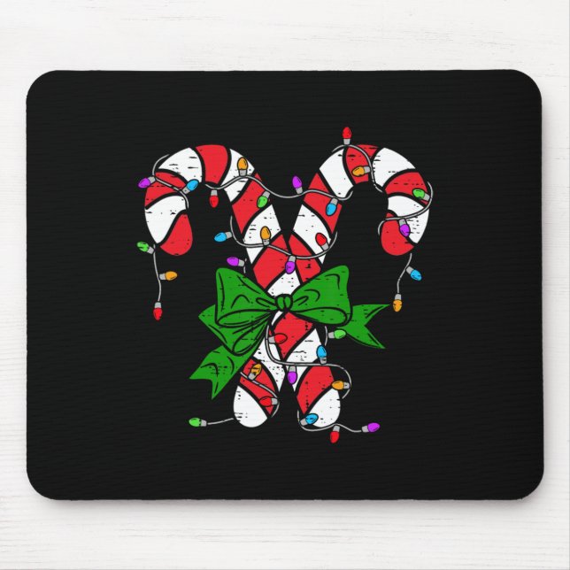 Candy Cane Merry And Bright Christmas Lights Men W Mouse Pad (Front)