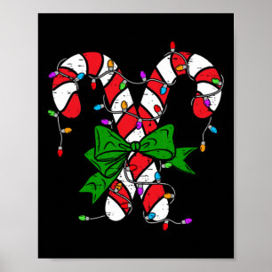 Candy Cane Merry And Bright Christmas Lights Men W Poster
