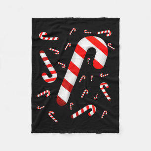 Candy Cane Merry And Bright Red And White Candy Co Fleece Blanket