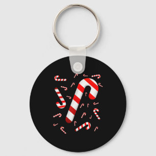 Candy Cane Merry And Bright Red And White Candy Co Keychain