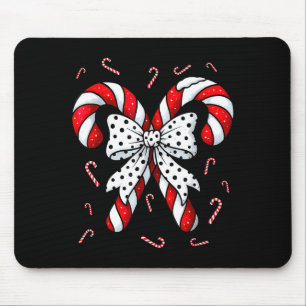 Candy Cane Merry And Bright Red And White Candy Co Mouse Pad