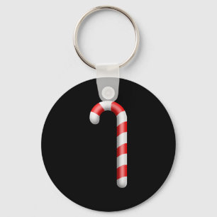 Candy Cane Merry Christmas Lights Cute Santa Hat P Keychain