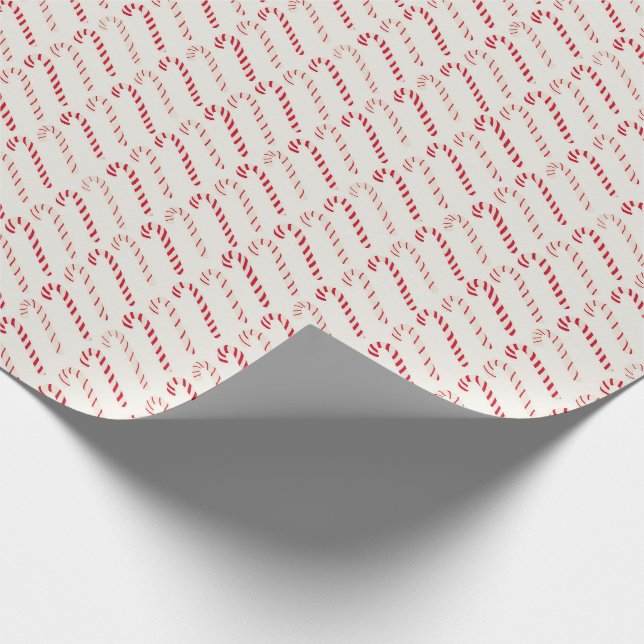 Candy Cane Modern Christmas Wrapping Paper (Corner)