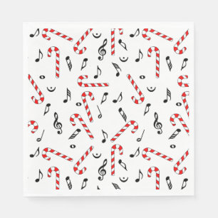 Candy Cane Music Notes  Napkin