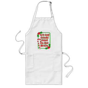 Candy Cane on Brain Holiday Treat Time Long Apron
