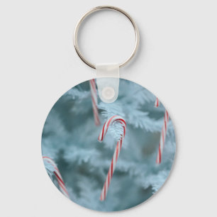 Candy Cane on Tree Keychain