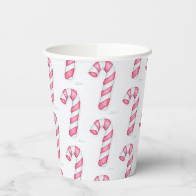 Candy Cane Paper Cups (Left)