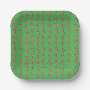 Candy Cane Paper Plate
