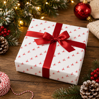 Candy Cane Pattern Christmas Wrapping Paper