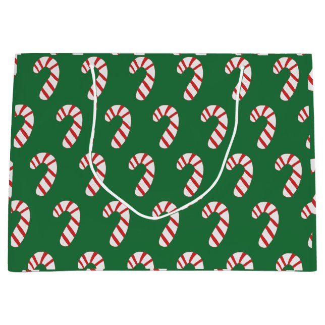 Candy Cane Pattern Large Gift Bag (Front)