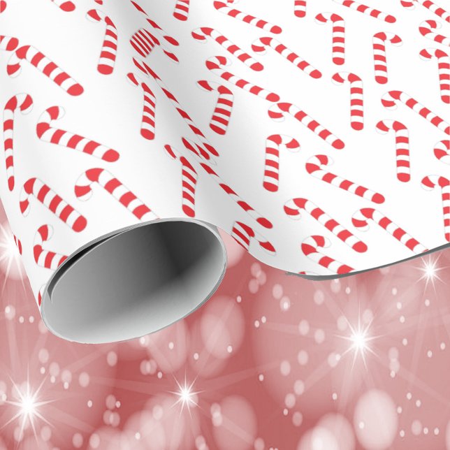 Candy Cane Pattern Red and White Wrapping Paper (Wrapping paper with a red and white candy cane pattern)